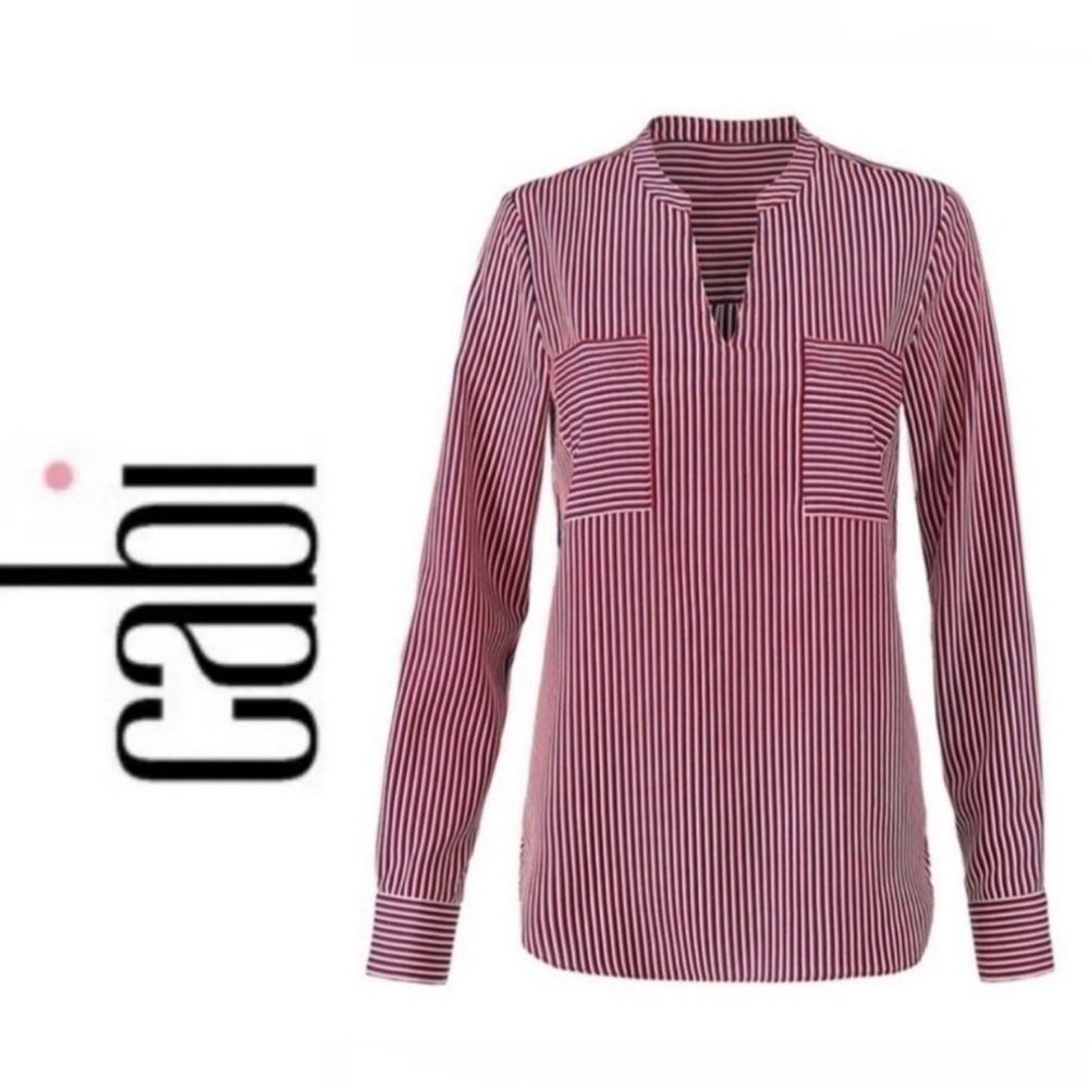 đCABI #5335 Franklin Striped Blouse, Size XL - Picture 3 of 10